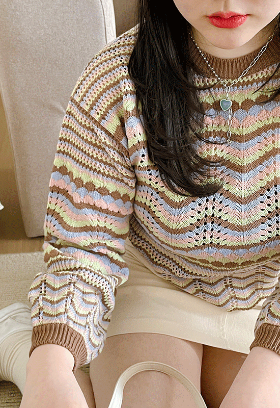 수수 stripe knit (2color)