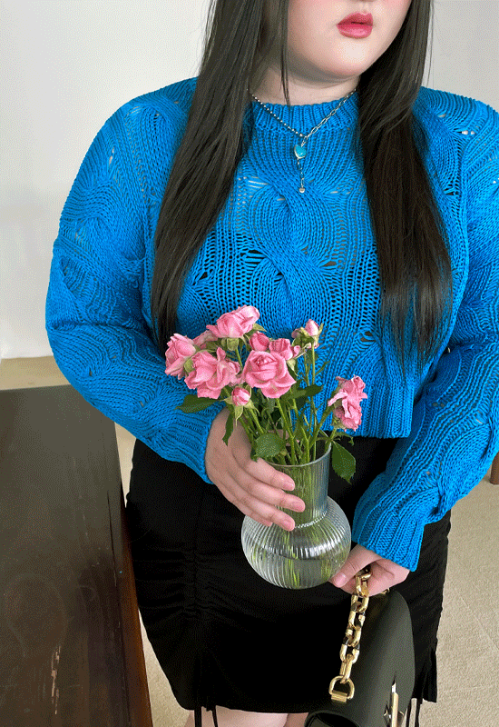 이드 crop knit (3color)