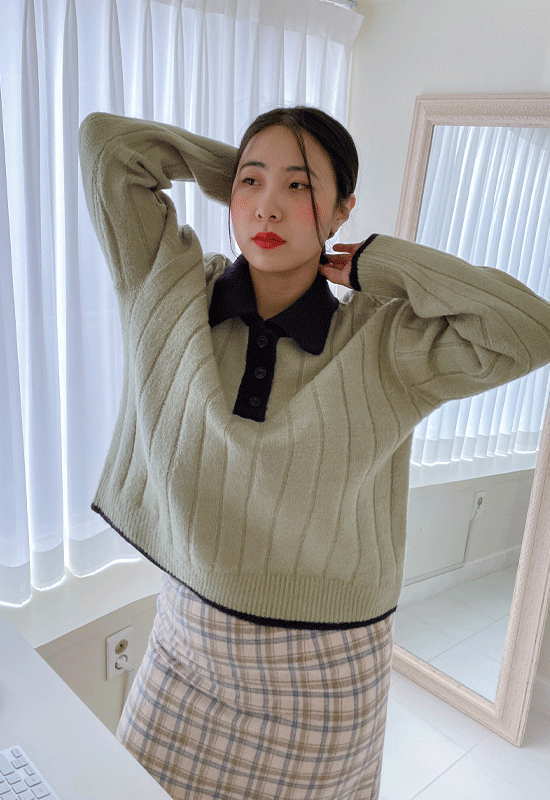치로 카라 knit (3color)