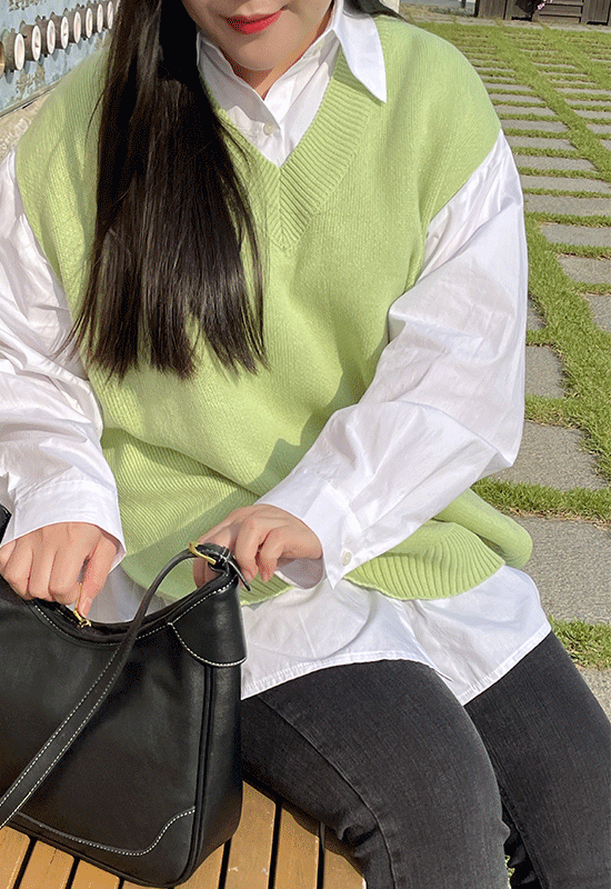피오 knit vest (6color)