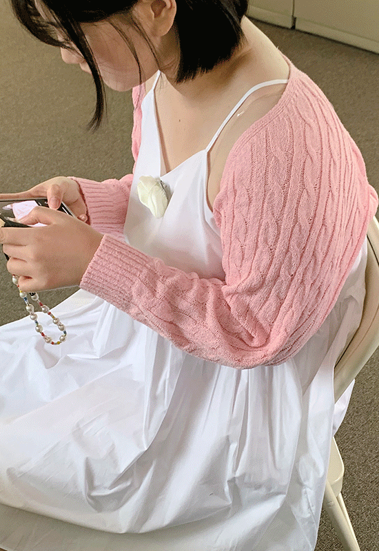 크리스틴 꽈배기 knit bolero (3color)
